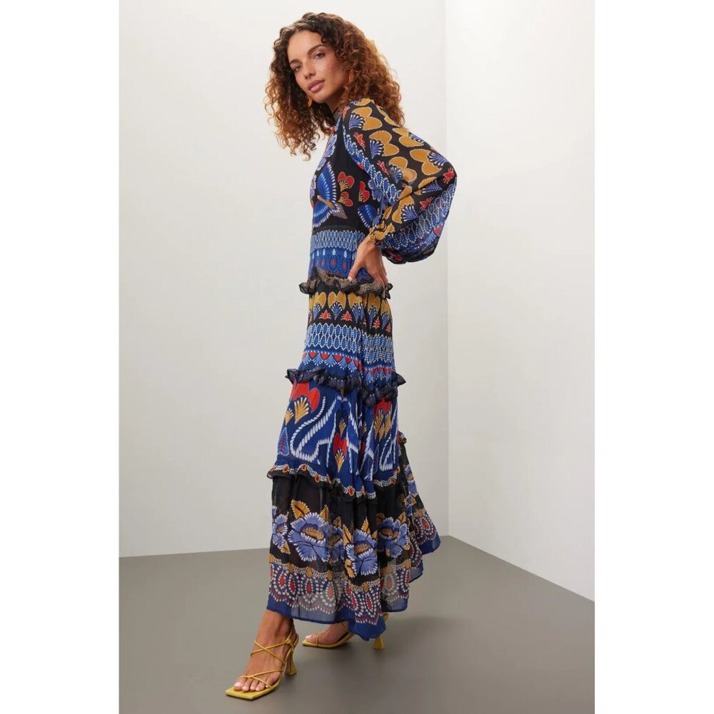 FARM Rio Blue Multi-Color Printed Maxi Dress - Picture 2 of 16